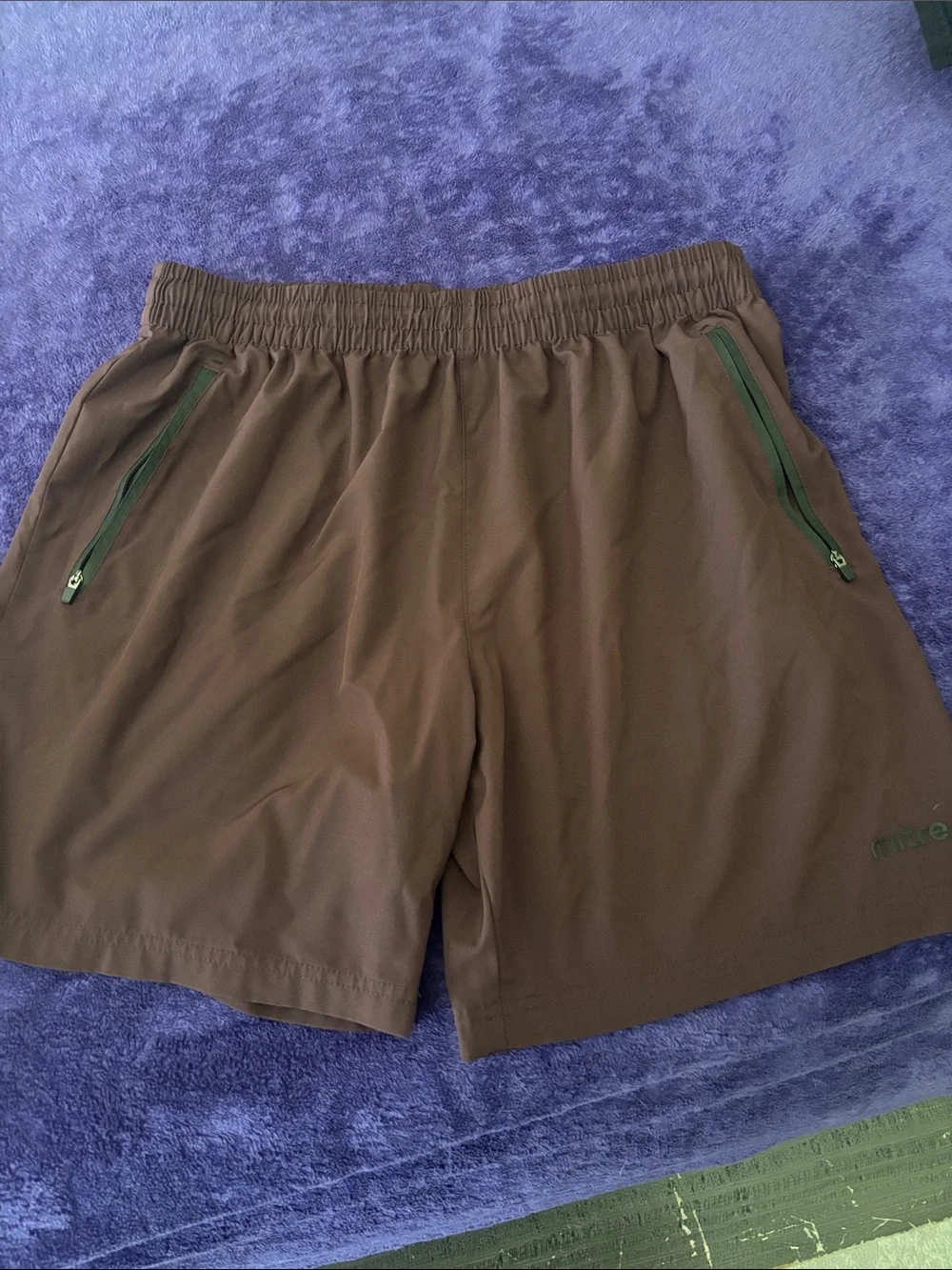 Men's Athletic Brown Quick-Dry Shorts with Elastic Waist